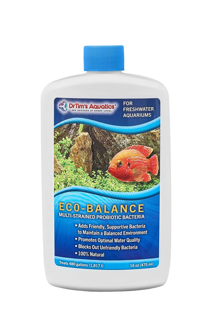 DrTim's Aquatics Dr.Timâ€™s Aquatics Freshwater Eco-Balance Probiotic Bacteria â€“ For Freshwater Aquaria, Fish Tanks, Aquariums â€“ Blocks Unfriendly Bacteria, Promotes Optimal Water Quality â€“ 100% Natural â€“ 480 Gallons - Image 1